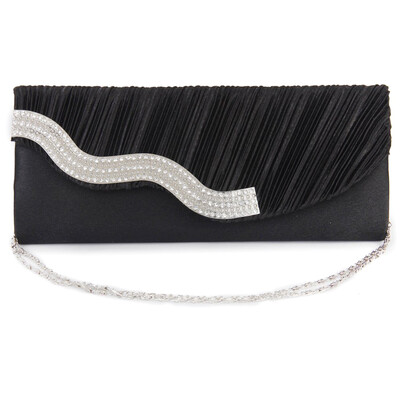 

Diamond Evening Bag Satin surface with Fold