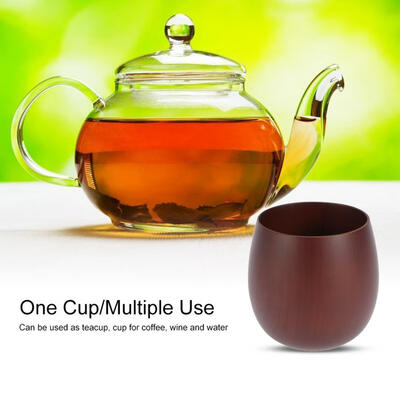 

Greensen Traditional Natural Wooden Coffee Mud Big Belly Wood Tea Cup