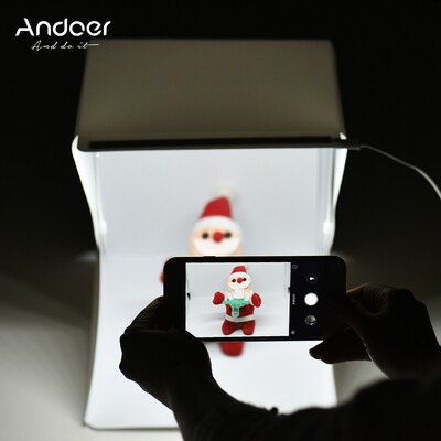 

Andoer 24 24 22cm Portable Foldable Mini LED Light Tent Photo Shooting Box Softbox Lightbox with Shadowless Light Panel 4 Colo