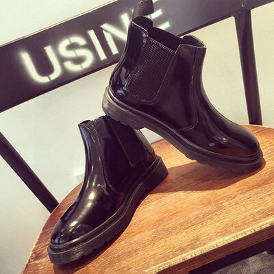 

Martin boots autumn England style round head elastic short boots fashion sleeve locomotive boot tide