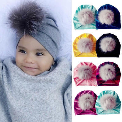 

Newborn Toddler Kids Baby Boy Girl Turban Cotton Beanie Hat Winter Warm Soft Cap