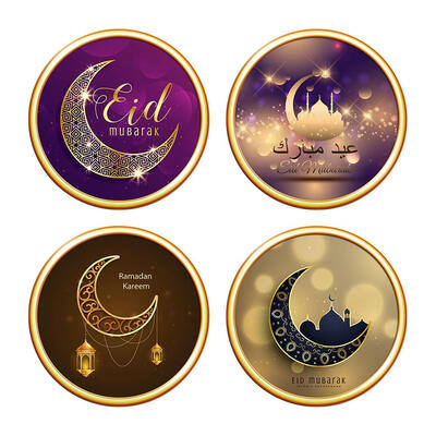 

4pcs Romantic Moon Waterproof Round Wall Stickers Living Room Decor Decals