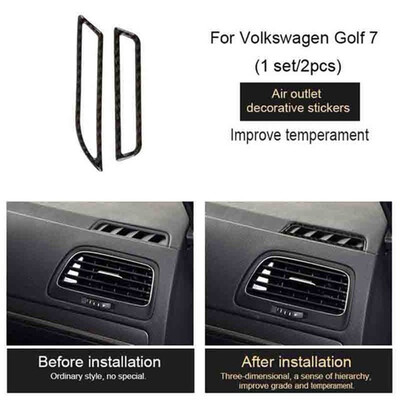 

Replacement For Golf 7 MK7 2013-2017 Carbon Fiber Air Outlet Decorative Stickers Accessories