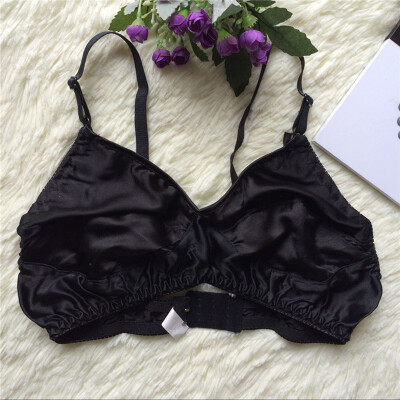 

Women Underwear Unpadded Sleeveless Lingerie Thin Bra Buckle Cropped Bralette