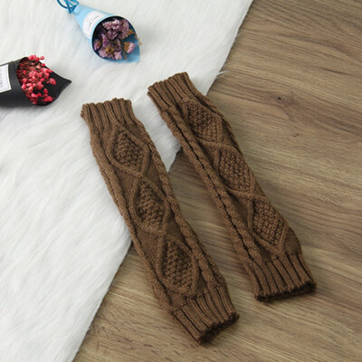

30 Cm Women Winter Autumn Knitted Long Gloves Winter Arm Warmers Gloves Fingerless Long Mittens Flexible Bare Fingers Arm Sleeve