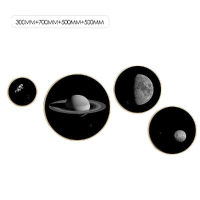 

Natural Art The Universe Series Round Solid Wood Frame Decorative Painting