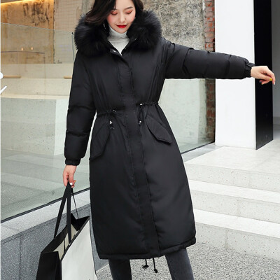 

Tailored Fashion Outerwear Long Sleeve Hooded Jackets Cotton-padded Pockets Bandage Coats