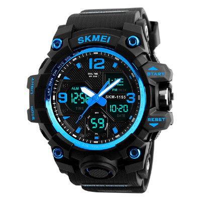 

SKMEI 1155B Quartz Digital Electronic Men Watch Fashion Casual Outdoor Sports Male Wristwatch Dual Time Date Week Chrono Alarm 5AT