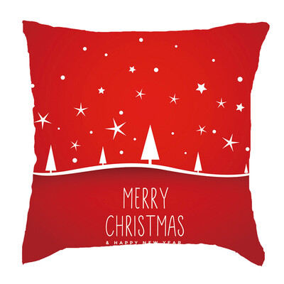

Tailored Merry Christmas Short Plush Pillowcase Sofa Pad Set Home Decoration 18x18 Inch