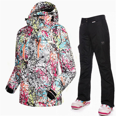 

SAENSHING winter ski suit female Cotton Pad Warm waterproof snowboarding suits women outdoor skiing ski jacketsnowboard pant