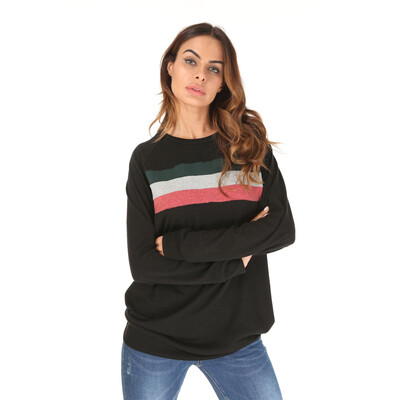 

Womens Cotton Striped Knitted Long Sleeve Loose Casual Pullover Tunic Sweatshirt T-Shirt Tops