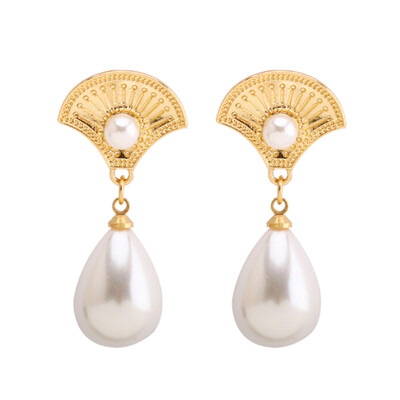 

Vintage Sector pearl earrings Sector Earring Simulated Pearl Earrings for Women Birthday Gifts Fashion Jewelry Pendientes