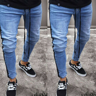 

Mens Skinny Jeans Trousers Biker Destroyed Frayed Stretch Denim Ripped Pants