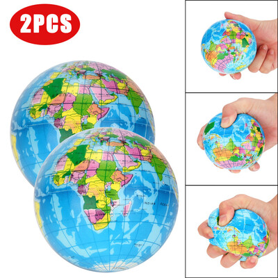 

Gobestart 2PCS Stress Relief World Map Jumbo Ball Atlas Globe Palm Ball Planet Earth Ball