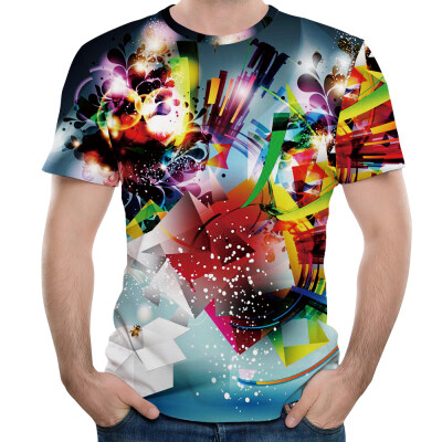 

New Fashion Gift Flower 3D Printed Men\s Short Sleeve T-shirt