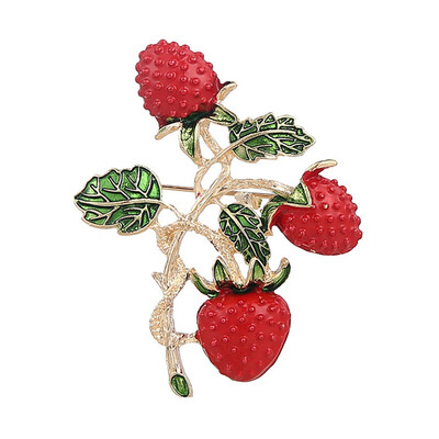

Fashion Enamel Strawberry Bouquet Brooch Pins For Women