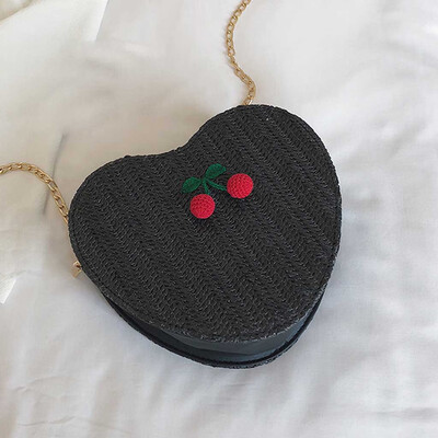 

Tailored Womens Fashion Cherry Accessories Solid Color Messenger Bag Love Woven Bag