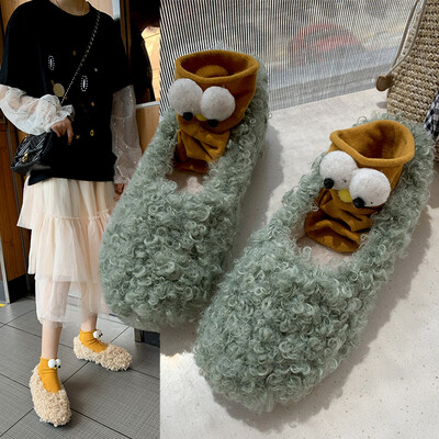 

Woolen shoes wear new Korean version of the fairy wind wild fashion peas shoes cute scoop shoes A9