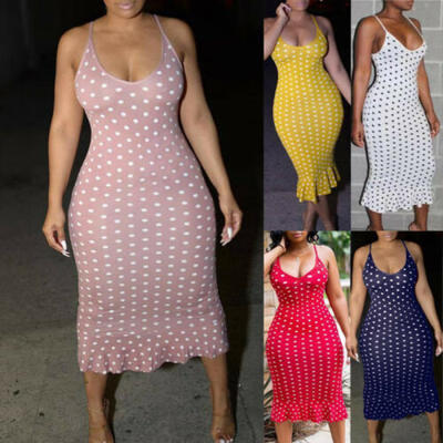 

Women Maxi Skirt Summer Beach Casual Point Long Dress Sexy Strap Tunic Waist Hot