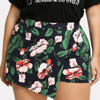 

Tailored Plus Size Women Floral Hot Pants Summer Shorts High Waist Beach Sports Pants