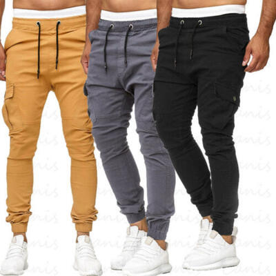 

US Mens Tracksuit Long Pants Gym Sportwear Slim Fit Trousers Joggers Bottoms