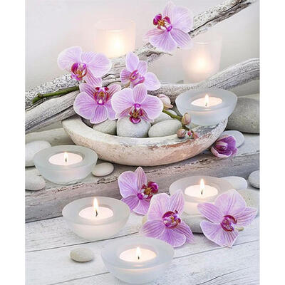 

5D DIY Full Drill Square Diamond Painting Candle Flower Cross Stitch Kits