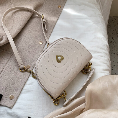 

Bag female bag 2019 new trend oblique chain ins super fire girl heart-shaped sewing thread shoulder bag