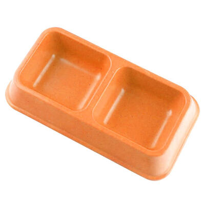 

Pet Double Bowl Bamboo Fiber Dog Cat Food Drinking Feeder for Puppy Petshop