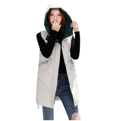 

Toponeto Women Solid Long Outerwear Cotton Jackets Pocket Loose Hooded Vest Coats