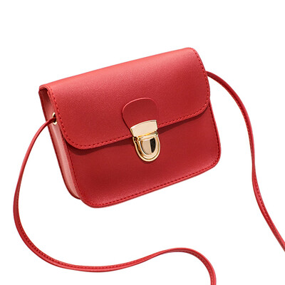 

Tailored Women Fashion Solid Color Cover Lock Shoulder Bag Crossbody Bag Phone Bag Black