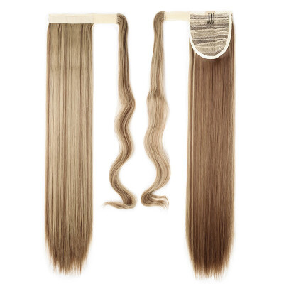 

Long Straight Ponytail Extension Wrap Around Synthetic Hair Extensions One Piece Hairpiece Pony Tail Extension for Women