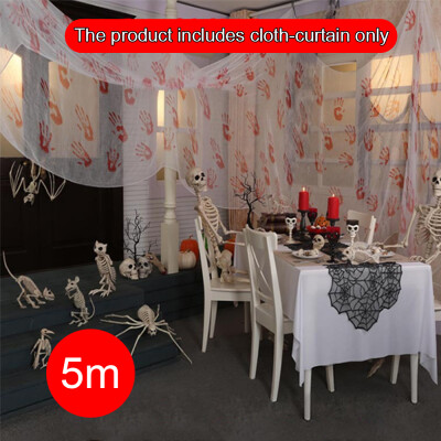 

Halloween Creepy Cloth Bar Dancing Party KTV House Dining Room Door Decoration Blood Handprints Creepy Cloth