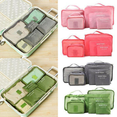 

6Pcs Waterproof Travel Clothes Storage Bags Luggage Organizer Pouch Packing Cube