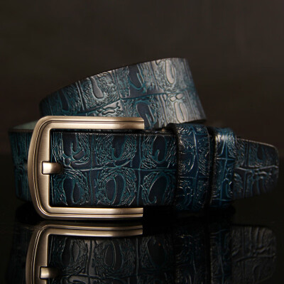 

Trend New Printing Belt Imitation Leather Mens belt Fashion Casual Pin Buckle Mens Leather belt Wide belt Luxury belt