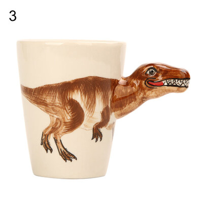 

350ML 3D Dinosaur Color Hand-painted Ceramic Water Cup Creative Coffee Tea Mug