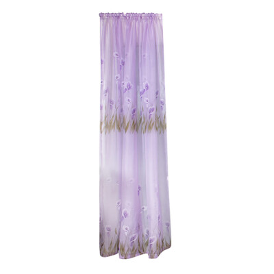 

Gobestart Leaves Curtain Tulle Window Treatment Voile Drape Valance 1 Panel Fabric