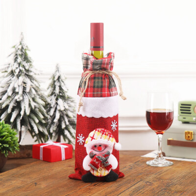 

Tailored Christmas Wine Bag Machine Embroidered Wine Bottle Set Table Decoration Supplies