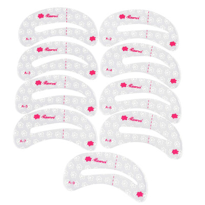 

〖Follure〗9Pcs Pro Reusable Eyebrow Stencil Set Eye Brow DIY Drawing Guide Styling Shapin
