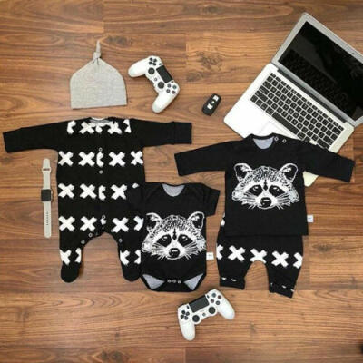 

Toddler Baby Boy Animal Print Foot Cover Romper Jumpsuit Bodysuit Autumn Clothes