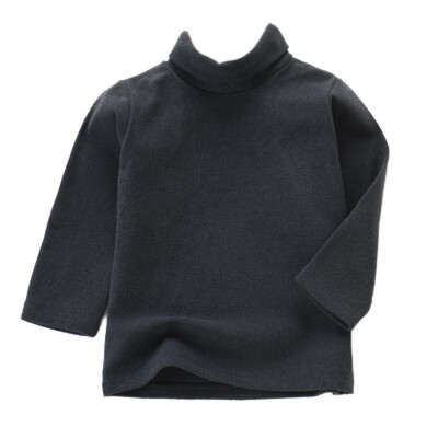 

Childrens Unisex Autumn Winter Fashion Casual Solid Color Turtleneck Long Sleeves Shirt Top Long Sleeves Shirt