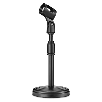 

Black Microphone Stand with Compact Round Base Adjustable Holder