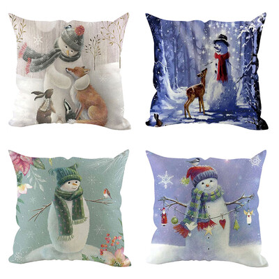 

Tailored 4Pcs Christmas Pillow Cover Pillowcases Decorative Sofa Cushion Cover Decoration