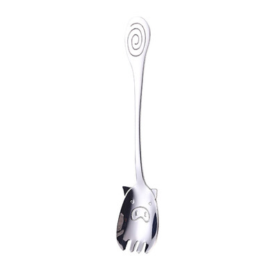 

1Pcs Cute Pig Creative Cartoon Antihot Spoon Household Spoon Fork Stainless Steel Children Tableware For Eating Fruit
