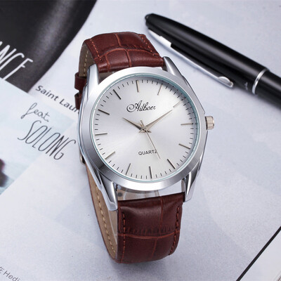 

Ai Boer stainless steel high-grade leather belt watch AILBOER business watch