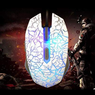 

Portable Crack Pattern USB Wired Mouse With LED Backlight Computer Gaming Mice For Home Office Net Bar