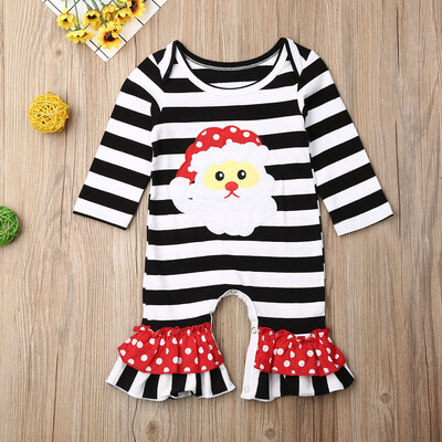 

Hot Baby Boys Girls Christmas Romper Long Sleeve Bodysuit Pajamas Clothes Outfit