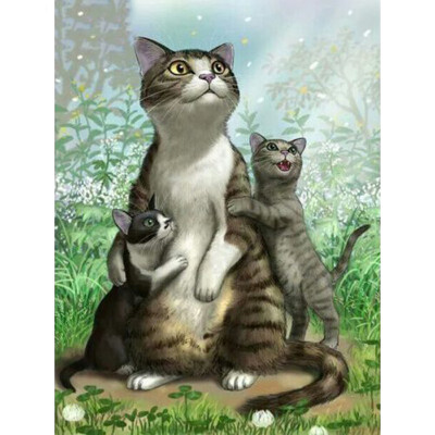 

Diamond Embroidery Full Set Animals Cat Full Square Drill Display Diamond Painting Cartoon Cross Stitch Kit DIY Hobby