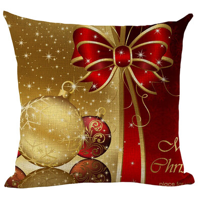 

〖Follure〗Merry Christmas Pillow Cases Linen Sofa Cushion Cover Home Decor Pillow Core