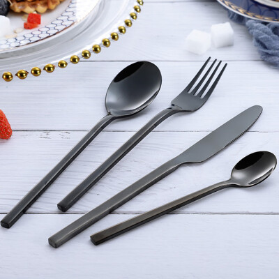 

Toponeto 4PCS Set Stainless Steel Upscale Dinnerware Flatware Cutlery Fork Spoon