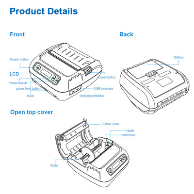 

Portable 2-in-1 High BT Quality Label&Receipt Printer Qr Code Sticker Barcode Thermal Adhesive Clothing Label Printer 80mm for